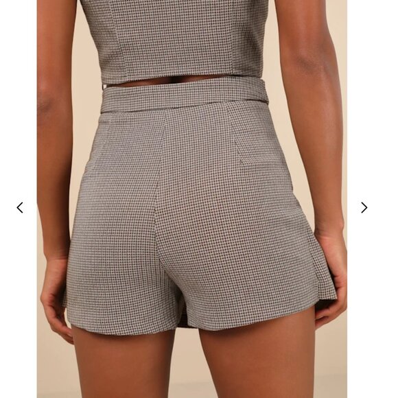 Lulus Brand New Plaid Bow Crop Top & Tweed Box Pleated Skort - Picture 4 of 8